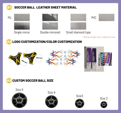 Custom PU leather Size 5 soccer ball